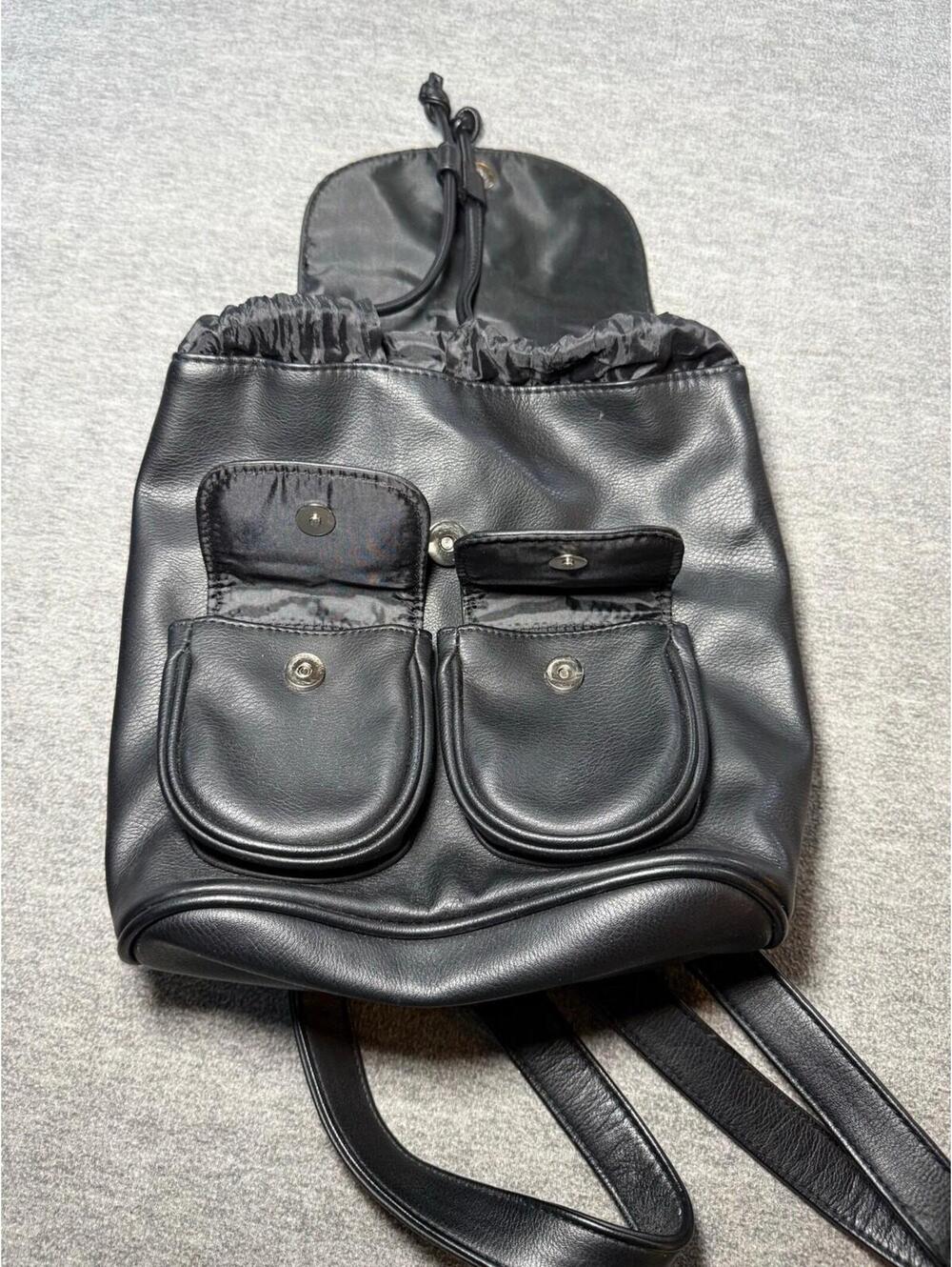 Wild Fable Backpack Purse-Small/Black/Drawstring/Magnetic/Pockets/Adjustable - Picture 3 of 11